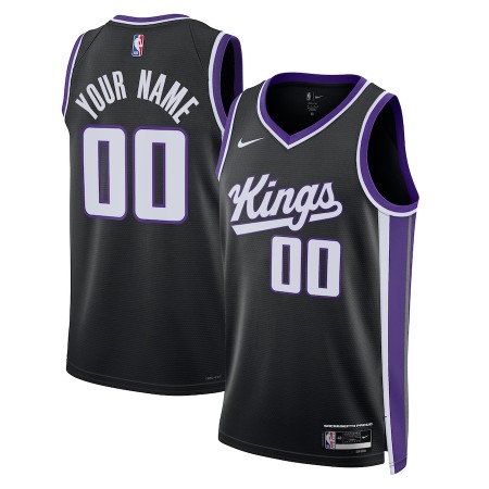 Dres Sacramento Kings Prilagođeni Nike 2023-24 Icon Edition Crno Swingman
